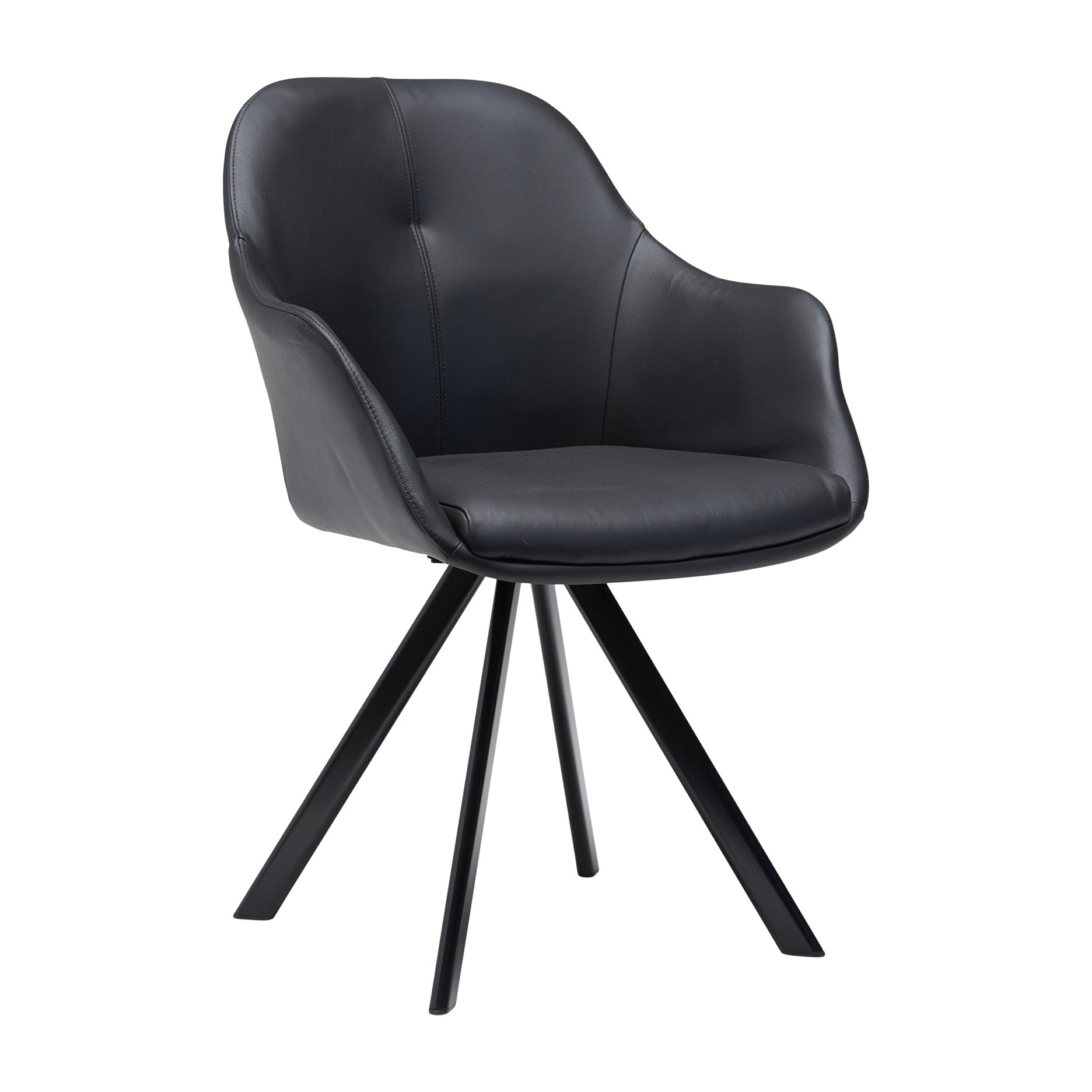 New Age spisebordsstol læder m. drejeben